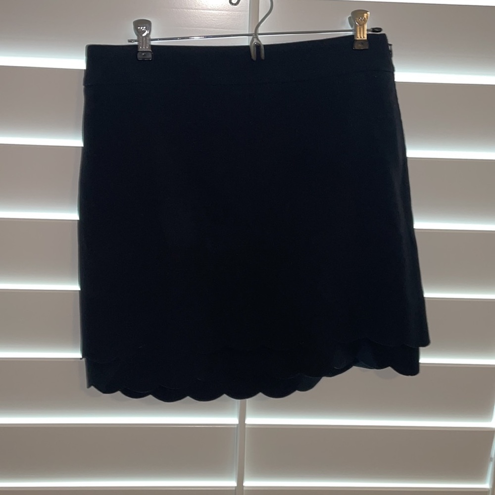 LOFT  Black Skirt w/ Scallop End Detailing